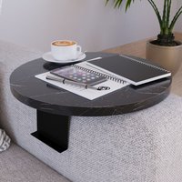[en.casa] - Sofatablett Kuleskyd Ø34cm Marmoroptik, schwarz von [EN.CASA]