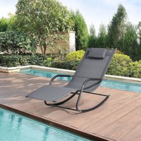 [en.casa] - Sonnenliege Caracena 2er Set 147x63x89cm Schaukelliege Dunkelgrau en.casa von [EN.CASA]