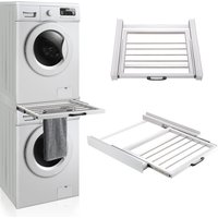 Verbindungsrahmen für Waschmaschine/Trockner mit Handtuchhalter [en.casa] Weiß von [EN.CASA]