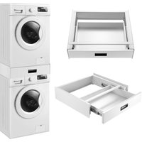 Verbindungsrahmen für Waschmaschine/Trockner mit Schublade [en.casa] Weiß von [EN.CASA]