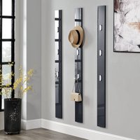 [en.casa] - Wandgarderobe Hansnes mit 3 Klapphaken 165 cm Grau von [EN.CASA]