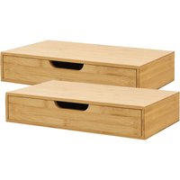 [en.casa] - Wandregal 2er Set Bokn mit Schublade Bambus von [EN.CASA]