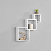 Wandregal Greiz Fächer Design Weiß Matt en.casa von [EN.CASA]