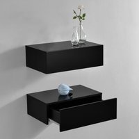 Wandregal Oslo 2er Set 46x30x15cm Schwarz Hochglanz [en.casa] von [EN.CASA]