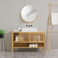 [en.casa] - Waschbeckenunterschrank Hvaler 60x100x45cm Bambus von [EN.CASA]