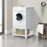 Waschmaschinen-Sockel Courtavon mit Ablage Stahl Weiß en.casa - Weiß von [EN.CASA]
