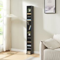[en.casa] - cd Regal Tynset 175x20x20 cm mit 12 Fächern Schwarz von [EN.CASA]