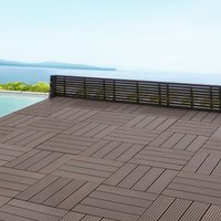 Wpc Fliesen Schramberg 11er Set 1m² Dunkelbraun [en.casa] von [EN.CASA]
