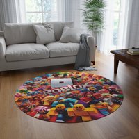 Roblox Teppich Gaming Design - Farbenfrohes Rund 152cm Für Kinderzimmer, Perfektes Geschenk Zum Geburtstag & Spielbereich Roblox Teppich Gaming Design - Farbenfrohes Rund 152cm Für Kinderzimmer, Perfektes Geschenk Zum Geburtstag & Spielbereich von ENADigitalDesign