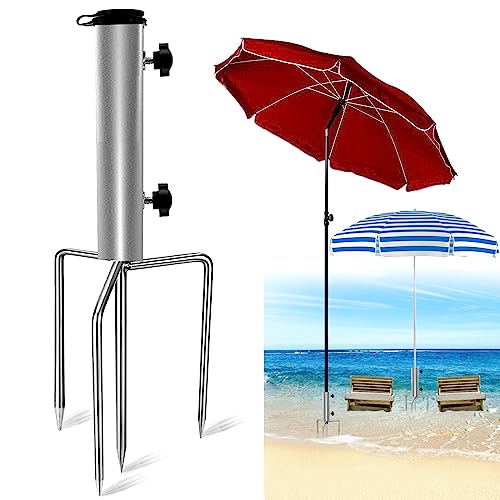 ENAIAH Sonnenschirmständer mit Rasendorn, Rasendorn Abnehmbar Einstellbar Robuster Bodenanker fur Sonnenschirm aus Metall, Erdspieß Sonnenschirm im Freien Für Strand Wiese Garten. von ENAIAH