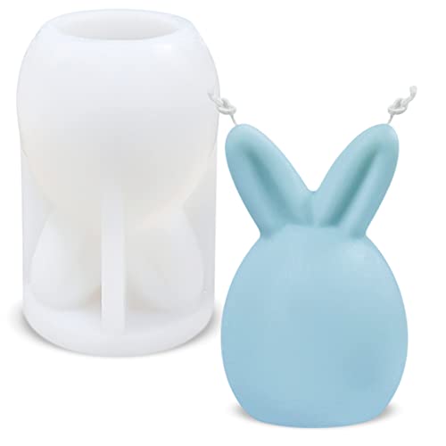 Ostern Kaninchen Silikonform, 3D Osterhase Kerzenformen Ostern Kaninchen Kerzenform Ostern Kaninchen Kerzen Gießformen, Für DIY Duftkerzen, Handgefertigte Seife, Bastel, Ostergeschenke (A) von ENAIAH