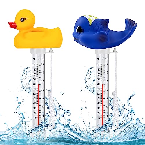 Schwimmende Pool Thermometer,Schwimmbadthermometer mit Befestigungsleine Wasser Temperatur Thermometer,für Pool, Badewanne und Teich - perfekter Badespaß mit dem Wasserthermometer (A) von ENAIAH