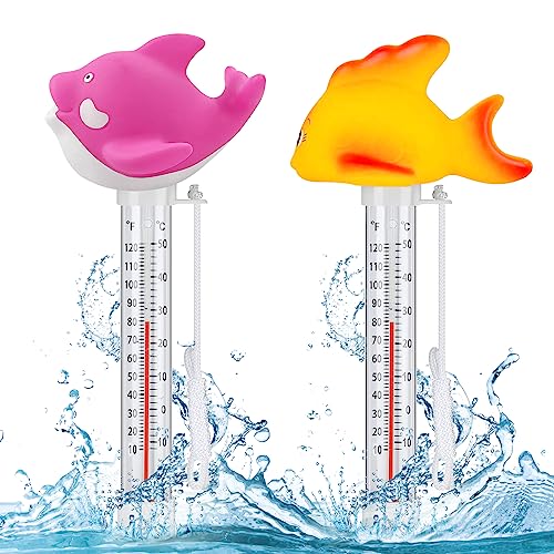 Schwimmende Pool Thermometer,Schwimmbadthermometer mit Befestigungsleine Wasser Temperatur Thermometer,für Pool, Badewanne und Teich - perfekter Badespaß mit dem Wasserthermometer (B) von ENAIAH