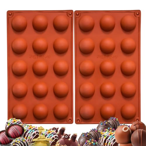 2 Stück 15 Mulden Silikon Backformen Halbkugelform für Gelee Schokolade Kuchen BPA Frei Antihaft Spülmaschinenfest Von ENBRWAS 2 Stück 15 Mulden Silikon Backformen Halbkugelform für Gelee Schokolade Kuchen BPA Frei Antihaft Spülmaschinenfest Von ENBRWAS von ENBRWAS