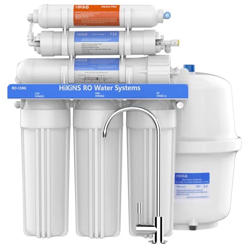 ENCHE 6-stufiges Umkehrosmose Trinkwasser Filtersystem mit Alkalischem pH+ Filter, Wasserenthärtungsanlage mit großem Durchfluss für den Hausgebrauch, Aquarium (Ro-150) von ENCHE