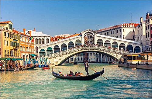 ENCHYS Diy 5D Diamant Painting Venedig Wasserstadt Landschaft Grosse Bilder Set Erwachsene, Diamond Painting Bilder Full Groß Werkzeug Kinder Zubehör Mosaikherstellung-40x60cm df6330 von ENCHYS