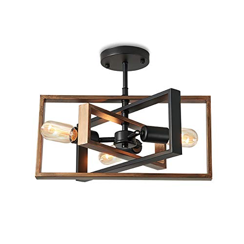 ENCOFT Deckenleuchte Schwarz Deckenlampe Vintage Industrial küchenlampe wohnzimmerlampe Retro Deckenlampe wohnzimmer schlafzimmer mit 3 E27 Fassung von ENCOFT