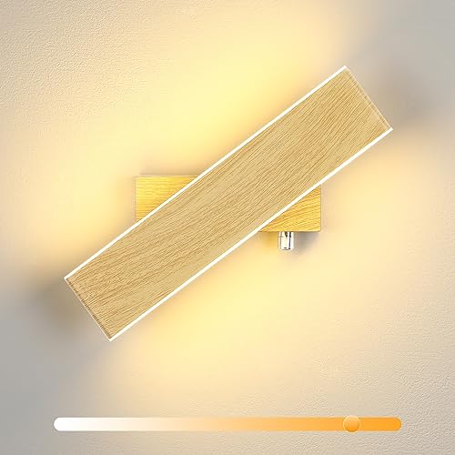 ENCOFT Wandleuchte mit Schalter Dimmbar LED Wandlampe Innen 3000K Wall Lamp 330° Rotatable Wandlicht Aluminium 12W Up and Down Leuchten Innen für Schlafzimmer Treppenhaus Flur von ENCOFT