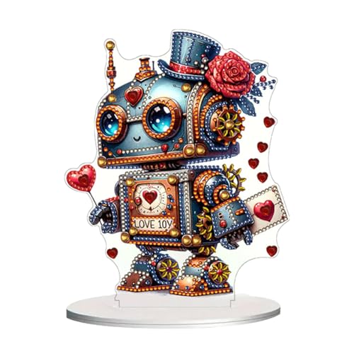 ENCOMAG DIY Diamond Painting Tischdeko,Acryl mechanische Roboter Tischplatte,Diamant Malerei Tisch Deko Ornament,Diamant Painting Kunst Desktop Deko für Zuhause,Büro,Schreibtisch,Geschenk von ENCOMAG