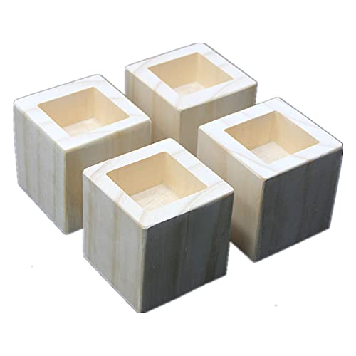 Möbelerhöhung Holz Betterhöhung Möbelerhöhung Tischerhöher füße für möbel Bed Riser aus Holz, 4 Stück (Kerbe 5 × 5 Höhe 5CM) von ENCOMAG