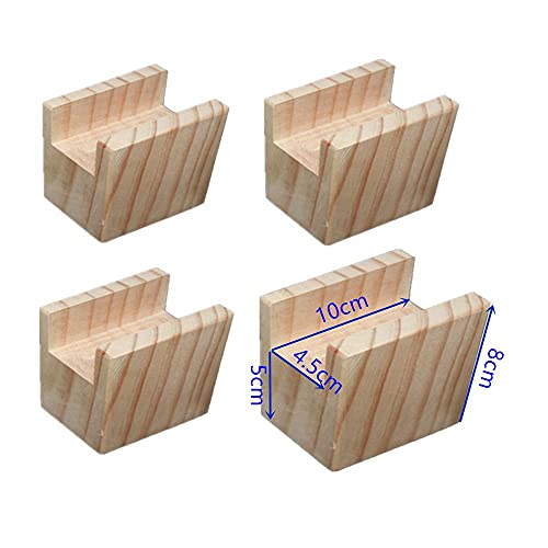 Möbelerhöher Betterhöhung Tischerhöher Elefantenfuß Bed Riser aus Holz 4 Stück (Länge 10 cm Grabenbreite 4,5 cm 5 cm erhöhen) von ENCOMAG