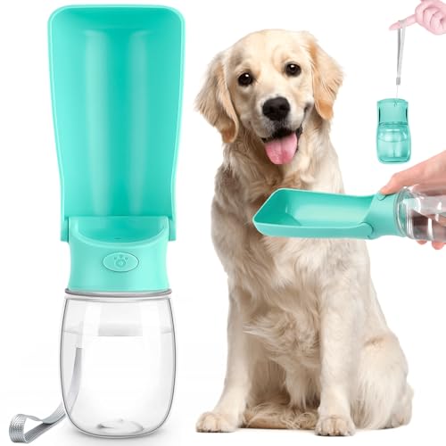 ENCOUN 350ml Hundetrinkflasche, Faltbare Trinkflasche Hunde, Auslaufsichere Hundetrinkflasche, Tragbare Haustier Trinkflasche, Trinkflasche für Unterwegs für Haustiere im Freien, Wandern, Reisen von ENCOUN