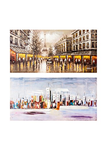 ENCUENTRA TU ESTILO Leinwandbild 2 er Set Paris/New York von ENCUENTRA TU ESTILO