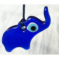 Evil Eye Elefant Figur - 15 cm Glas Nazar Wandbehang Wand-Dekor 224 von ENDLAJEWELRY