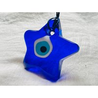 Evil Eye Stern Figur - 9 cm Glas Nazar Wandbehang Star Amulett Wanddekoration Home Decor 236 von ENDLAJEWELRY