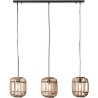 Endon Mathias Bar-Pendel-Deckenlampe, natürlicher Bambus, Sperrholz, mattschwarze Farbe von Endon