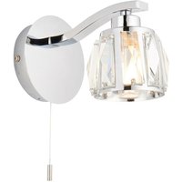Ria Badezimmer-Wandlampe aus Metall, Chromplatte, Kristallglas, IP44 - Endon von Endon