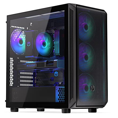 ENDORFY Arx 700 ARGB, gaming pc gehäuse atx, 4xARGB 140-mm-Lüfter enthalten, Top und Front aus luftigem Mesh, Platz für zwei Radiatoren bis zu 360mm aio wasserkühlung pc von ENDORFY