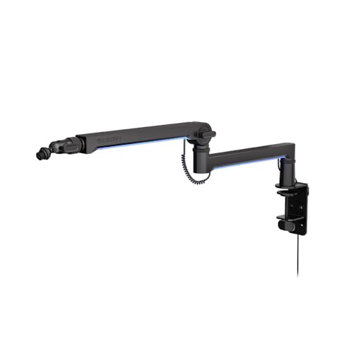 ENDORFY Broadcast Low Profile RGB Boom Arm, Premium Low Profile Mikrofon Smartfone und Lichtarm mit Kabel, 360 Grad drehbar, LED Lichter mit Controller von ENDORFY