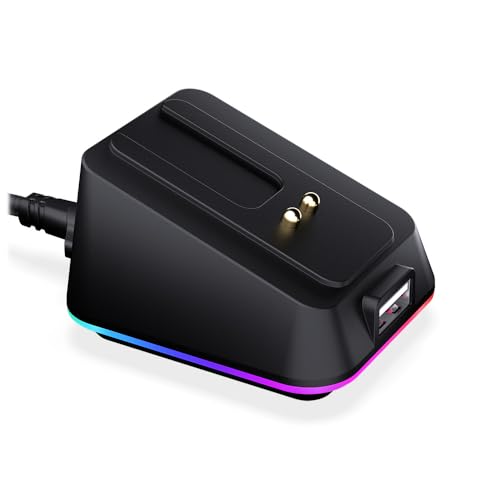 ENDORFY Maus Ladestation Mouse Dock Kompatibel LIV Wireless Gaming Maus, Magnetische Aufladung, RGB Lichter, USB für 2.4 GHz Dongle von ENDORFY