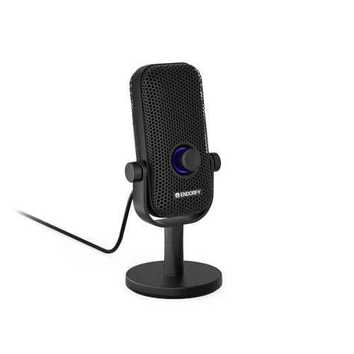 ENDORFY Solum Voice S, Mikrofon für Streaming, Chatting und Podcast-Aufnahmen, RGB-Beleuchtung, USB Plug & Play, Tap-to-Mute-Button, GAIN-Regler, Nierencharakteristik | EY1B013, Schwarz von ENDORFY