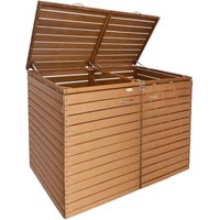 Comfort Mülltonnengarage / Mülltonnenbox Braun natur für 2x 240 l nachhaltig aus Holz - Endorphin von ENDORPHIN