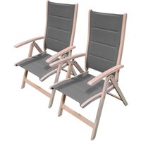 Endorphin 2er Pack Klappsessel, Gartensessel aus Akazienholz im Teakholzlook, FSC zertifiziert, Sitzfläche Textilene mit Schaumstofffüllung, Farbe von ENDORPHIN