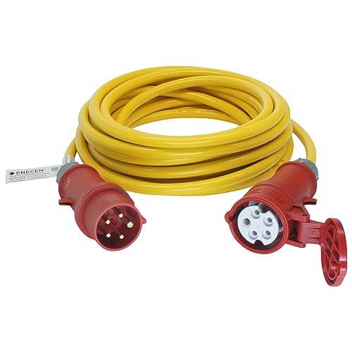 CEE-Verlängerungskabel 400V/16A IP44 PVC K35 AT-N07V3V3-F 5x2,5 mm² gelb mit ST/KU 5-polig 5m von ENECEN