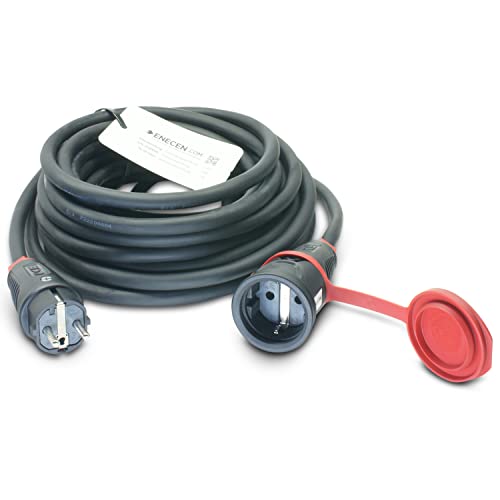 ENECEN 1022202 Verlängerungskabel 230V/16A IP44 Gummi H07RN-F 3x2,5 mm² mit Vollgummi ST/KU BD 2m von ENECEN