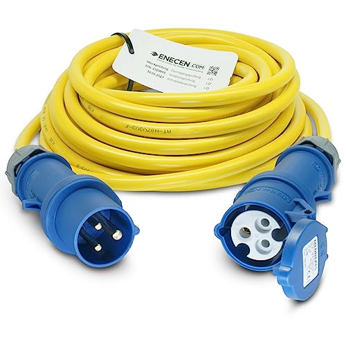 ENECEN 1041225 CEE-Verlängerungskabel 230V/16A IP44 PVC K35 AT-N07V3V3-F 3x2,5 mm² gelb mit ST/KU 3-polig 25m von ENECEN
