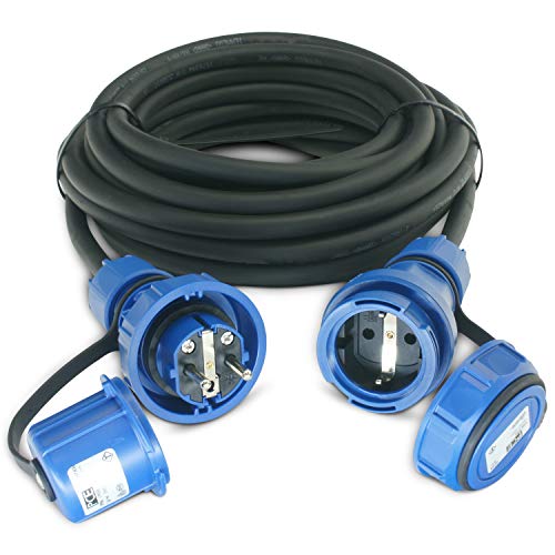 ENECEN 1202205 Verlängerungskabel 230V/16A IP68 Gummi H07RN-F 3x2,5 mm² mit PCE ST/KU druckwasserdicht 5m von ENECEN