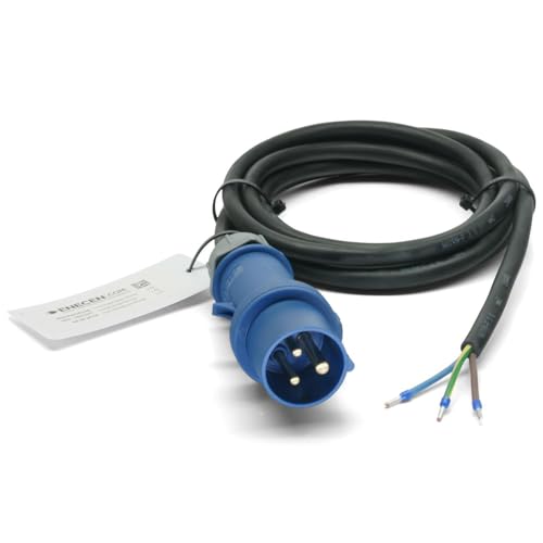 ENECEN 1502225 CEE-Anschlusskabel 230V/16A IP44 Gummi H07RN-F 3x2,5 mm² mit Stecker/freies Ende 3-polig 25m von ENECEN