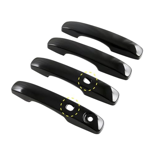ENEFCKCHRL Außentürgriff Für Ranger 2023 2024 Auto Außentür Griffe Mit Keyless Entry Abdeckung Trim ABS Kunststoff 4 stücke Türgriff Abdeckung Trim(Glossy Black) von ENEFCKCHRL