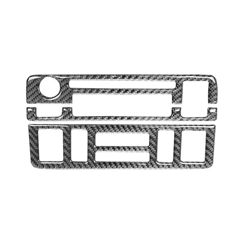 Für 3 Für Serie E46 1999-2004 Carbon Faser Auto Zentrale Steuerung Klimaanlage CD Taste Panel Trim Abdeckung Aufkleber Panel Abdeckung Trim(Zwart) von ENEFCKCHRL