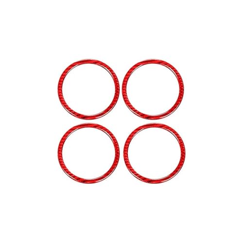 Für 3 Für Serie GT F30 F34 2013-2018 Carbon Fiber Innen Auto Tür Horn Dekoration Ring Trim Rahmen Abdeckung Aufkleber Panel Abdeckung Trim(Red) von ENEFCKCHRL