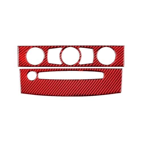 Für 5 Für Serie E60 2004-2010 Auto Klimaanlage CD Bedienfeld Trim Abdeckung Rahmen Aufkleber Carbon Fiber Innen Panel Abdeckung Trim(Style A(Red)) von ENEFCKCHRL
