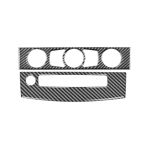 Für 5 Für Serie E60 2004-2010 Auto Klimaanlage CD Bedienfeld Trim Abdeckung Rahmen Aufkleber Carbon Fiber Innen Panel Abdeckung Trim(Style C(Black)) von ENEFCKCHRL