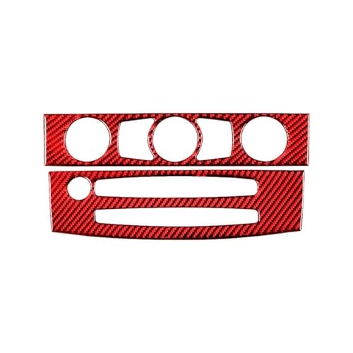 Für 5 Für Serie E60 2004-2010 Carbon Fiber Innen Auto Klimaanlage CD Bedienfeld Trim Abdeckung Rahmen Aufkleber Panel Abdeckung Trim(Style B(Red)) von ENEFCKCHRL