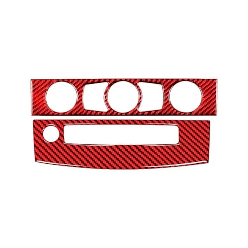 Für 5 Für Serie E60 2004-2010 Carbon Fiber Innen Auto Klimaanlage CD Bedienfeld Trim Abdeckung Rahmen Aufkleber Panel Abdeckung Trim(Style C(Red)) von ENEFCKCHRL