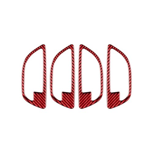 Für 5 Für Serie F10 2011-2017 Carbon Fiber Innen Auto Innen Tür Griff Dekorative Rahmen Trim Abdeckung Aufkleber Panel Abdeckung Trim(RED) von ENEFCKCHRL